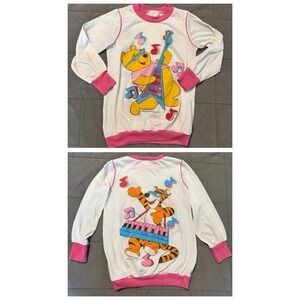 Vintage 90s Winnie the Pooh Tigger Sleep Shirt Girls Large Double Sided